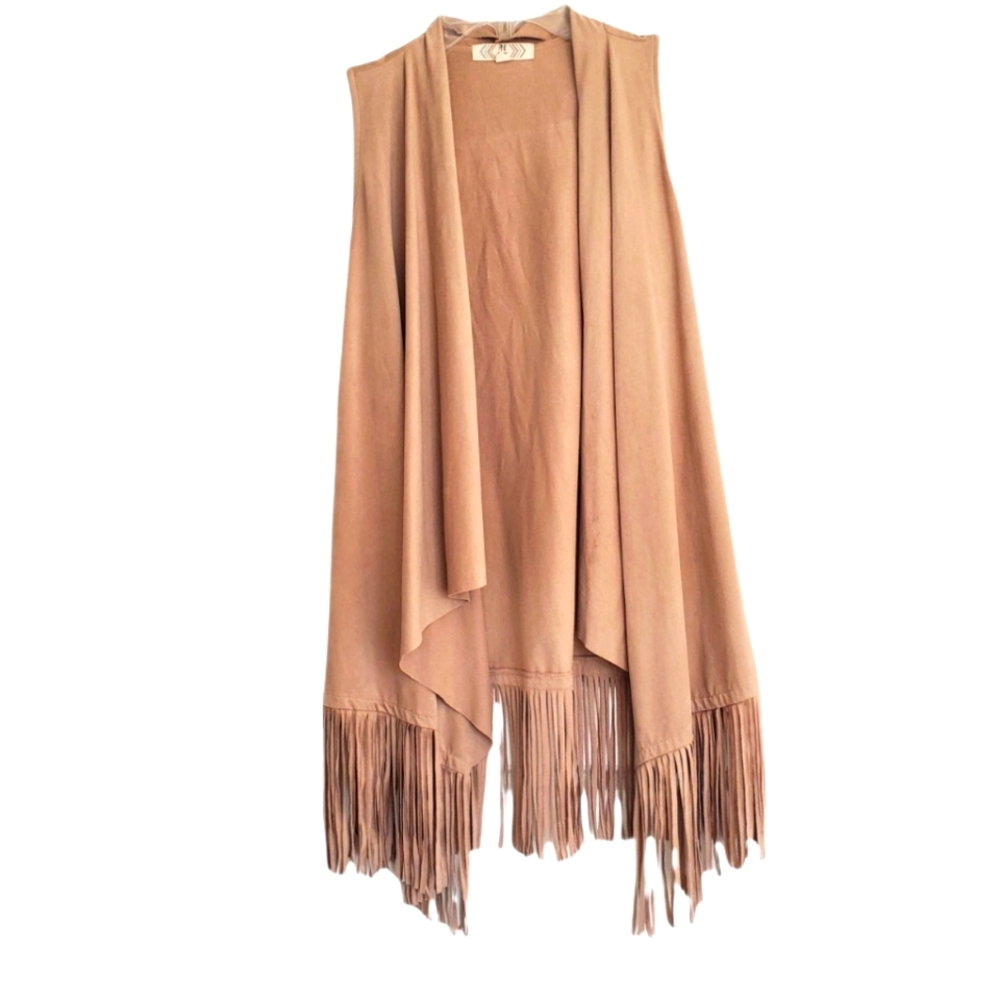 Tan Suede Fringe Vest